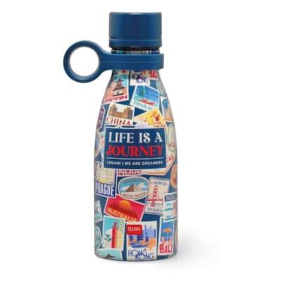 LEGAMI Vacuum Bottle Hot & Cold Mini, Travel Stickers, Leichte und widerstandsfähige Thermosflasche, Hermetischer Verschluss, Abnehmbarer Silikongriff, aus Edelstahl, Fassungsvermögen 300 ml LEGAMI Vacuum Bottle Hot & Cold Mini, Travel Stickers, Leichte und widerstandsfähige Thermosflasche, Hermetischer Verschluss, Abnehmbarer Silikongriff, aus Edelstahl, Fassungsvermögen 300 ml