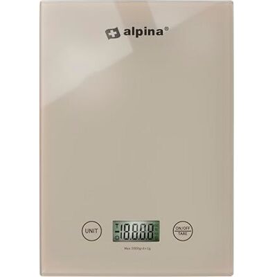 alpina Küchenwaage Digital Küchenwage in g, lb, oz und ml Präzision Wage mit Tara-Funktion Küchenzubehör 22 x 15,5 cm Beige alpina Küchenwaage Digital Küchenwage in g, lb, oz und ml Präzision Wage mit Tara-Funktion Küchenzubehör 22 x 15,5 cm Beige