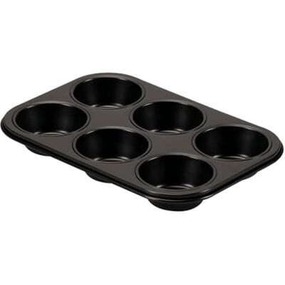 Formegolose , Form 6 Muffins 18,5x27cm, Stahl Mit Doppelter Antihaftbeschichtung, Farbe Schwarz Formegolose , Form 6 Muffins 18,5x27cm, Stahl Mit Doppelter Antihaftbeschichtung, Farbe Schwarz