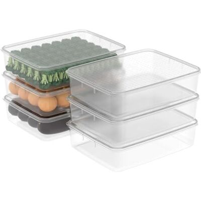Cetomo 5L*6 Gefrierbehälter, Frischhaltedose, Vorratsdosen mit Deckel, Behälter Gefrierschrank fur Kühlschrank, Gefriergeeignet, Mikrowellengeeignet, BPA-freier Kunststoff, Klar, 5L-6er Set Cetomo 5L*6 Gefrierbehälter, Frischhaltedose, Vorratsdosen mit Deckel, Behälter Gefrierschrank fur Kühlschrank, Gefriergeeignet, Mikrowellengeeignet, BPA-freier Kunststoff, Klar, 5L-6er Set