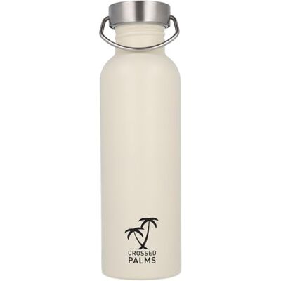 Crossed Palms Trinkflasche aus Edelstahl, 750 ml, Weiß, 7,1 x 24,3 cm, BPA frei, auslaufsicher, CP-10020 Crossed Palms Trinkflasche aus Edelstahl, 750 ml, Weiß, 7,1 x 24,3 cm, BPA frei, auslaufsicher, CP-10020