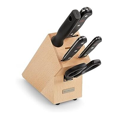 Wüsthof Gourmet Messersortiment - Edelstahl, Schwarz, Breite Bauweise - Küchenmesser-Set Wüsthof Gourmet Messersortiment - Edelstahl, Schwarz, Breite Bauweise - Küchenmesser-Set