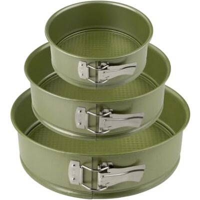 Zenker 9980950 Set 3 Springformen, Green Vision, Springform, rund, grün, umweltfreundlich, antihaftbeschichtet, ILAG, Carnaubawachs, Durchmesser 20 cm + 24 cm + 26 cm Zenker 9980950 Set 3 Springformen, Green Vision, Springform, rund, grün, umweltfreundlich, antihaftbeschichtet, ILAG, Carnaubawachs, Durchmesser 20 cm + 24 cm + 26 cm