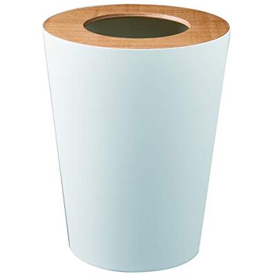 YAMAZAKI 3198 RIN Trash Can Round, white, Steel/Wood, 23 x 23 x 28 cm YAMAZAKI 3198 RIN Trash Can Round, white, Steel/Wood, 23 x 23 x 28 cm