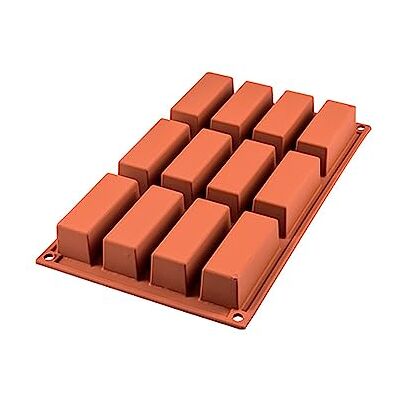 silikomart SF026 Silikonform für MINI CAKE Monoportionen, antihaftbeschichtet, 12 Mini-Kuchen, Packung mit 1 Kuchenform, 79 x 29 mm, h 30 mm, Made in Italy silikomart SF026 Silikonform für MINI CAKE Monoportionen, antihaftbeschichtet, 12 Mini-Kuchen, Packung mit 1 Kuchenform, 79 x 29 mm, h 30 mm, Made in Italy