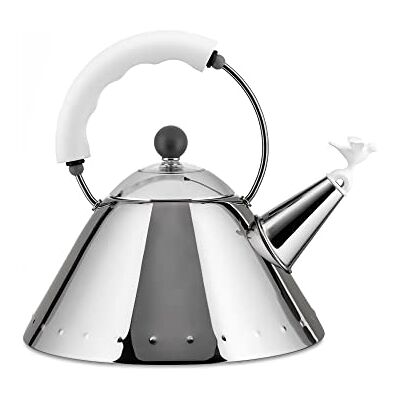 Alessi 9093 W Wasserkessel aus Edelstahl, weiß Alessi 9093 W Wasserkessel aus Edelstahl, weiß