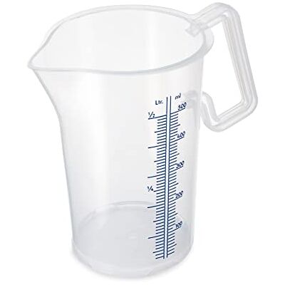 Thermohauser Messbecher m. geschlossenem Griff, 500 ml, Kunststoff PP, blaue Skala in Litern und Millilitern 8300040083 Transparent Thermohauser Messbecher m. geschlossenem Griff, 500 ml, Kunststoff PP, blaue Skala in Litern und Millilitern 8300040083 Transparent
