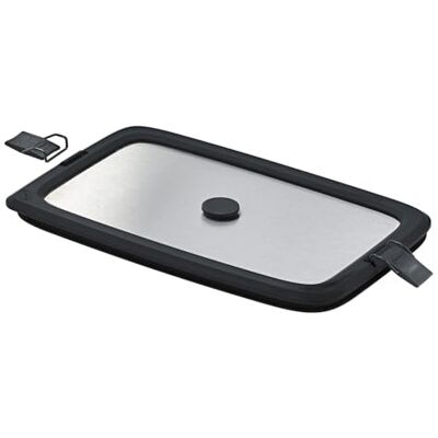 RÖSLE Edelstahldeckel FLEXX 2GO 1,5 L eckig mit Clips für Lunchbox, Silikonrand, aromadicht, Silikonventil, silberfarben/schwarz RÖSLE Edelstahldeckel FLEXX 2GO 1,5 L eckig mit Clips für Lunchbox, Silikonrand, aromadicht, Silikonventil, silberfarben/schwarz