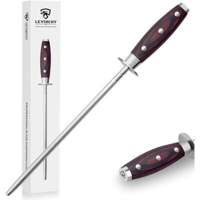LEVINCHY 25,4 cm Honstahl mit Pakkawood-Griff, Messerschärfer, professioneller Messerschärfstahl LEVINCHY 25,4 cm Honstahl mit Pakkawood-Griff, Messerschärfer, professioneller Messerschärfstahl