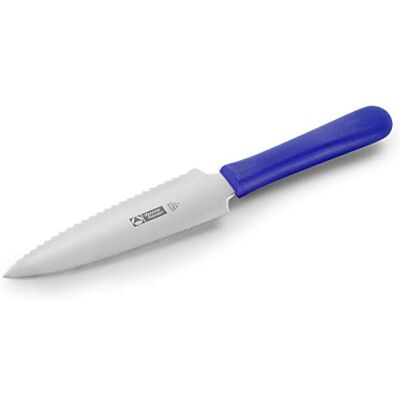 Thermohauser Tortenmesser mit beidseitigem Sägen- und Wellenschliff und blauem Kunststoffgriff rostfreier Stahl Klinge 16 cm Thermohauser Tortenmesser mit beidseitigem Sägen- und Wellenschliff und blauem Kunststoffgriff rostfreier Stahl Klinge 16 cm