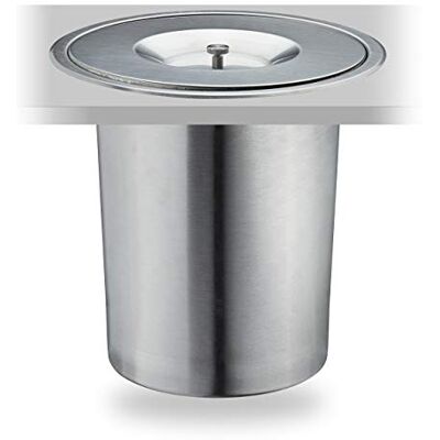 Relaxdays Mülleimer für Arbeitsplatte, 8 l, Edelstahl, für Biomüll, Einbaumülleimer mit Deckel, HxD: 25 x 27 cm, Silber Relaxdays Mülleimer für Arbeitsplatte, 8 l, Edelstahl, für Biomüll, Einbaumülleimer mit Deckel, HxD: 25 x 27 cm, Silber