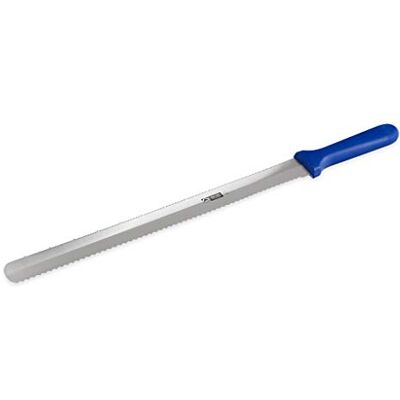 Thermohauser Bäckermesser (Stahl, rostfrei), beidseitiger Sägen-Wellen-Schliff, mit blauem mit blauem Kunststoffgriff, Klinge 26 cm, Blauer Griff Thermohauser Bäckermesser (Stahl, rostfrei), beidseitiger Sägen-Wellen-Schliff, mit blauem mit blauem Kunststoffgriff, Klinge 26 cm, Blauer Griff