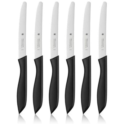 WMF Classic Line Frühstücksmesser Set 6-teilig, 23 cm, Brötchenmesser Wellenschliff, Brotzeitmesser, Spezialklingenstahl, Kunststoffgriff, schwarz WMF Classic Line Frühstücksmesser Set 6-teilig, 23 cm, Brötchenmesser Wellenschliff, Brotzeitmesser, Spezialklingenstahl, Kunststoffgriff, schwarz