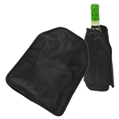 FACKELMANN Flaschenkühlerhülle für Wein- und Sektflaschen, elastisches Nylon mit universeller Passform und Gelkühlung, gefriergeeignet, 22 x 16 cm, schwarz, 1 Stück FACKELMANN Flaschenkühlerhülle für Wein- und Sektflaschen, elastisches Nylon mit universeller Passform und Gelkühlung, gefriergeeignet, 22 x 16 cm, schwarz, 1 Stück