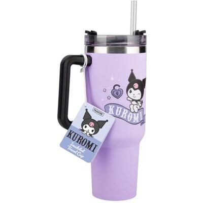 Paladone Kuromi Isolierbecher und Strohhalm, 900 ml, violett, offiziell lizenzierte Sanrio Hello Kitty & Friends Quencher Flasche mit Griff für Wasser, Eistee, Kaffee, süßes Popkultur-Sammelstück für Paladone Kuromi Isolierbecher und Strohhalm, 900 ml, violett, offiziell lizenzierte Sanrio Hello Kitty & Friends Quencher Flasche mit Griff für Wasser, Eistee, Kaffee, süßes Popkultur-Sammelstück für
