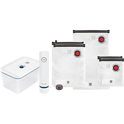 ZWILLING Fresh & Save Vakuum Starterset, Kunststoff, 7-teilig, inkl. Dose, Pumpe und Beutel, La Mer ZWILLING Fresh & Save Vakuum Starterset, Kunststoff, 7-teilig, inkl. Dose, Pumpe und Beutel, La Mer