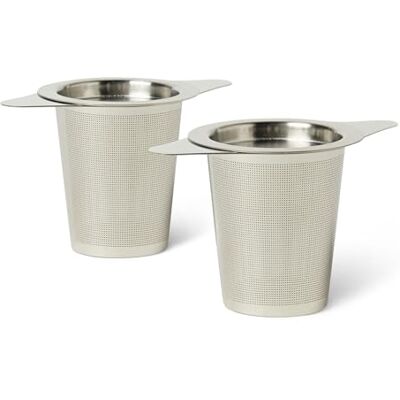 Amazon Basics Tee-Ei für Losen Blatt-Tee mit Deckel, 2-Teiliges Set, Edelstahl, Rostfrei und Spülmaschinenfest Amazon Basics Tee-Ei für Losen Blatt-Tee mit Deckel, 2-Teiliges Set, Edelstahl, Rostfrei und Spülmaschinenfest