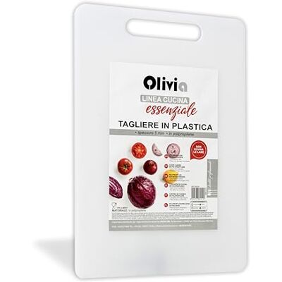 IPEA Schneidebrett Kunststoff für Gemüse, Obst, Lebensmittel – 35 x 25 cm – Rechteckiges Mehrzweck-Küchenbrett zum Schneiden und Servieren von Vorspeisen, Brot, Käse – waschbares Tablett – Weiß IPEA Schneidebrett Kunststoff für Gemüse, Obst, Lebensmittel – 35 x 25 cm – Rechteckiges Mehrzweck-Küchenbrett zum Schneiden und Servieren von Vorspeisen, Brot, Käse – waschbares Tablett – Weiß