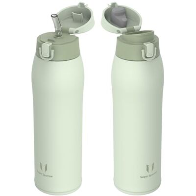 Super Sparrow Edelstahl Trinkflasche 950ml Thermosflasche 2 Deckel Super Sparrow Edelstahl Trinkflasche 950ml Thermosflasche 2 Deckel