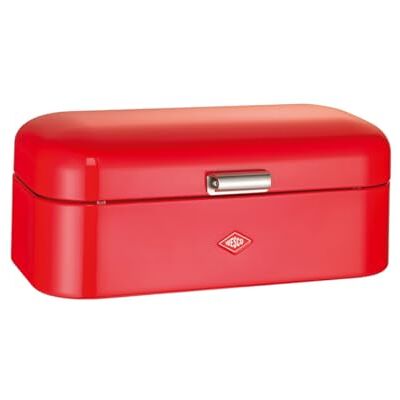 WESCO Grandy Brotkasten in der Farbe rot, pulverbeschichtetes Stahlblech, Lüftungslöcher und stabiler Handgriff, 41 x 25,5 x 16,5 cm WESCO Grandy Brotkasten in der Farbe rot, pulverbeschichtetes Stahlblech, Lüftungslöcher und stabiler Handgriff, 41 x 25,5 x 16,5 cm