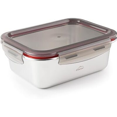 LACOR 64611 Rechteckiger Ecoinox-Lebensmittelbehälter, Edelstahl 18/10, 1200 ml, Geeignet für Mikrowelle, Ofen, Gefrierschrank und Spülmaschine, Luftdicht, 4 Clipverschlüsse, BPA-frei LACOR 64611 Rechteckiger Ecoinox-Lebensmittelbehälter, Edelstahl 18/10, 1200 ml, Geeignet für Mikrowelle, Ofen, Gefrierschrank und Spülmaschine, Luftdicht, 4 Clipverschlüsse, BPA-frei