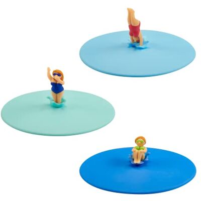 Lurch 210303 Mein Deckel Splash Girls 3er Set Glasabdeckungen aus Premium-Platin-Silikon Ø10,5cm, Blau Lurch 210303 Mein Deckel Splash Girls 3er Set Glasabdeckungen aus Premium-Platin-Silikon Ø10,5cm, Blau