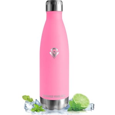 Vikastar Thermosflasche, 0.5l Auslaufsicher, Trinkflasche Edelstahl, BPA-Frei, Edelstahl Trinkflasche für Schule, Reisen, Outdoor, Rosa Vikastar Thermosflasche, 0.5l Auslaufsicher, Trinkflasche Edelstahl, BPA-Frei, Edelstahl Trinkflasche für Schule, Reisen, Outdoor, Rosa