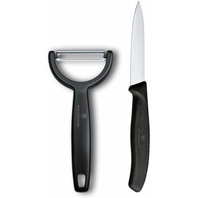 Victorinox Swiss Classic Schälmesser und Schäler - Küchenmesser-Set - Schwarz Victorinox Swiss Classic Schälmesser und Schäler - Küchenmesser-Set - Schwarz