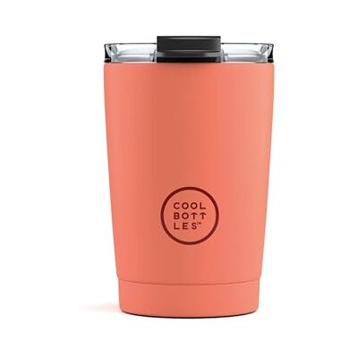 Cool Bottles Tumbler Thermobecher aus Edelstahl 330 ml Pastel Coral Thermoskanne für Kaffee Luftdichter Deckel Kalte Getränke 10 Stunden und heiße Getränke 5 Stunden Fleckabweisend Cool Bottles Tumbler Thermobecher aus Edelstahl 330 ml Pastel Coral Thermoskanne für Kaffee Luftdichter Deckel Kalte Getränke 10 Stunden und heiße Getränke 5 Stunden Fleckabweisend