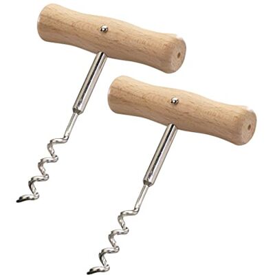Westmark 2 Korkenzieher, Wendel mit Seele, Länge: 10,4 cm, Holz/Stahl, Woody, Hellbraun/Silber, 101222E3 Westmark 2 Korkenzieher, Wendel mit Seele, Länge: 10,4 cm, Holz/Stahl, Woody, Hellbraun/Silber, 101222E3