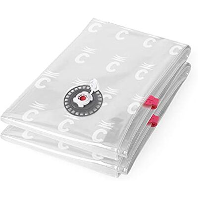 Compactor RAN8281 platzsparender Vakuum-Aufbewahrungsbeutel, Größe Medium, extra flach, Aspispace-Serie, transparent, 55 x 90 cm Compactor RAN8281 platzsparender Vakuum-Aufbewahrungsbeutel, Größe Medium, extra flach, Aspispace-Serie, transparent, 55 x 90 cm