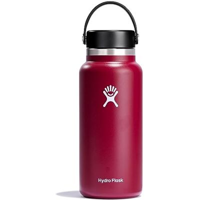 Hydro Flask Trinkflasche 946ml (32oz) Isolierte Wasserflasche aus Edelstahl Sportflasche mit auslaufsicherem Flex Cap-Deckel & Gurt Thermoflasche Spülmaschinenfest Größe Öffnung Berry Hydro Flask Trinkflasche 946ml (32oz) Isolierte Wasserflasche aus Edelstahl Sportflasche mit auslaufsicherem Flex Cap-Deckel & Gurt Thermoflasche Spülmaschinenfest Größe Öffnung Berry