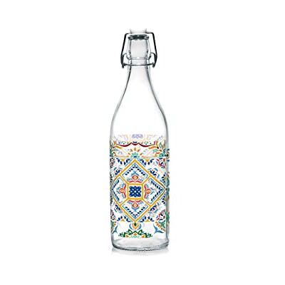 Cerve 1 x Glass Bottle with airtight Closure, Decoration Valencia 1 Litre Cerve 1 x Glass Bottle with airtight Closure, Decoration Valencia 1 Litre