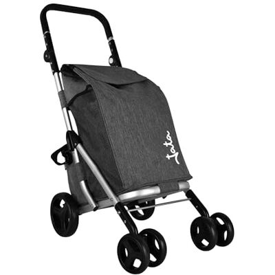 Jata HCAR2502 Einkaufstrolley mit 4 Rädern, 40 l, mit Kühltasche für Gefrierschrank, 2 Räder um 360 Grad drehbar, zusammenklappbar, mit Bremse, Aluminiumrahmen Jata HCAR2502 Einkaufstrolley mit 4 Rädern, 40 l, mit Kühltasche für Gefrierschrank, 2 Räder um 360 Grad drehbar, zusammenklappbar, mit Bremse, Aluminiumrahmen