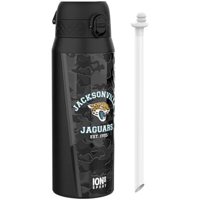 ion8 NFL Jacksonville Jaguars Trinkflasche Mit Herausnehmbarem Strohhalm, 750ml/24oz, Auslaufsichere Isolierflasche, Leicht Zu Öffnen, Sicherer Verschluss, Spülmaschinenfest, Klappdeckel, Metallflasche ion8 NFL Jacksonville Jaguars Trinkflasche Mit Herausnehmbarem Strohhalm, 750ml/24oz, Auslaufsichere Isolierflasche, Leicht Zu Öffnen, Sicherer Verschluss, Spülmaschinenfest, Klappdeckel, Metallflasche