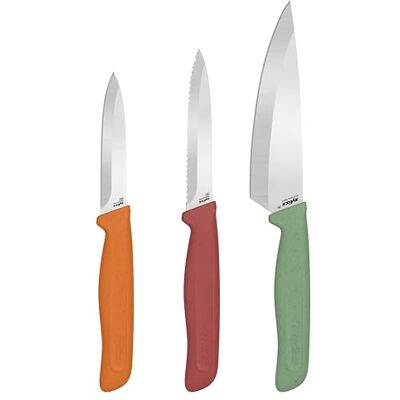 Zyliss Klassisches Messerset (3er) Allzweckmesser, Obstmesser & Gemüsemesser, Scharfes Küchenmesser Set, Rostfreier Edelstahl, Ergonomischer Softgriff, für Obst und Gemüse, Inklusive Klingenschutz Zyliss Klassisches Messerset (3er) Allzweckmesser, Obstmesser & Gemüsemesser, Scharfes Küchenmesser Set, Rostfreier Edelstahl, Ergonomischer Softgriff, für Obst und Gemüse, Inklusive Klingenschutz