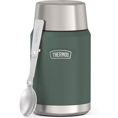 Thermos ICON Thermobehälter für Essen dunkelgrün 0,71l hält Speisen 14h heiß & 24h kalt, Edelstahl, absolut dicht, mit klappbarem Löffel, BPA-frei Thermos ICON Thermobehälter für Essen dunkelgrün 0,71l hält Speisen 14h heiß & 24h kalt, Edelstahl, absolut dicht, mit klappbarem Löffel, BPA-frei