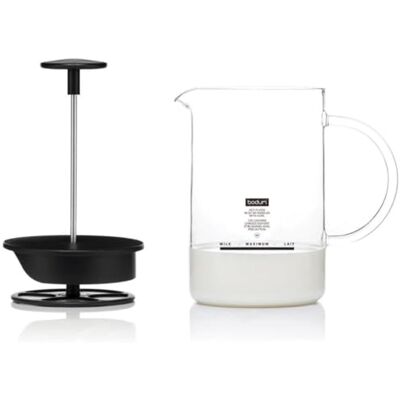 Bodum 1446-01 Milchschäumer mit Glasgriff Latteo, schwarz, H 18cm, B 15,6cm, L 10cm Bodum 1446-01 Milchschäumer mit Glasgriff Latteo, schwarz, H 18cm, B 15,6cm, L 10cm