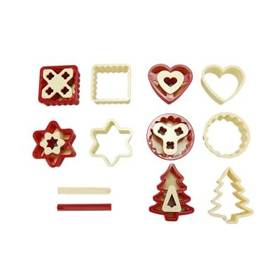GSD G S D Haushaltsgeräte Linzer Keksausstecher Set, Kunststoff, Beige/Rot, 1 Pack GSD G S D Haushaltsgeräte Linzer Keksausstecher Set, Kunststoff, Beige/Rot, 1 Pack