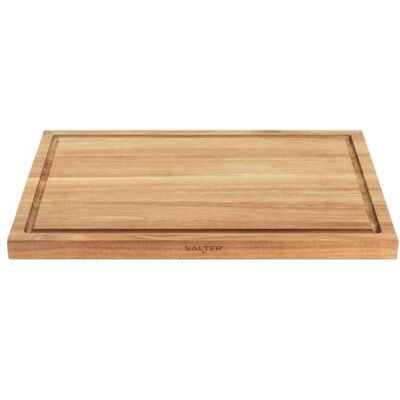 SALTER Toronto Schneidebrett, 44 cm, FSC®-Certified Akazienholz Rechteckiges Servierbrett, integrierte Saftrillen, nur von Hand spülen, oberflächenschonend, für Zubereitung und Servieren SALTER Toronto Schneidebrett, 44 cm, FSC®-Certified Akazienholz Rechteckiges Servierbrett, integrierte Saftrillen, nur von Hand spülen, oberflächenschonend, für Zubereitung und Servieren