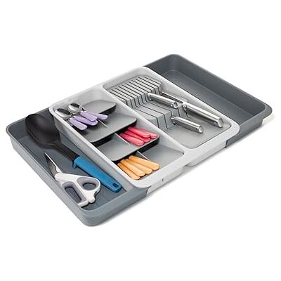 Joseph Joseph DrawerStore Erweiterbarer Besteckeinsatz mit mit Messerblock, Platzsparend, recyceltem Plastik Joseph Joseph DrawerStore Erweiterbarer Besteckeinsatz mit mit Messerblock, Platzsparend, recyceltem Plastik