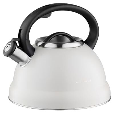 Florina Wasserkessel (2,5 l) Edelstahl Teekessel JACOB Flötenkessel mit Bakelit Griff & Pfeifton Pfeifkessel für Tee & Kaffee Geeignet für alle Herdarten Farbe: Beige Florina Wasserkessel (2,5 l) Edelstahl Teekessel JACOB Flötenkessel mit Bakelit Griff & Pfeifton Pfeifkessel für Tee & Kaffee Geeignet für alle Herdarten Farbe: Beige