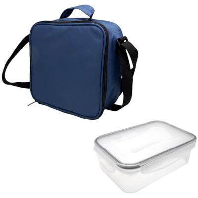 NERTHUS FIH 1507 Isolierte Lunch Tasche schwarz mit luftdichtem Behälter 1L mit Griff ideal für Arbeit Büro NERTHUS FIH 1507 Isolierte Lunch Tasche schwarz mit luftdichtem Behälter 1L mit Griff ideal für Arbeit Büro