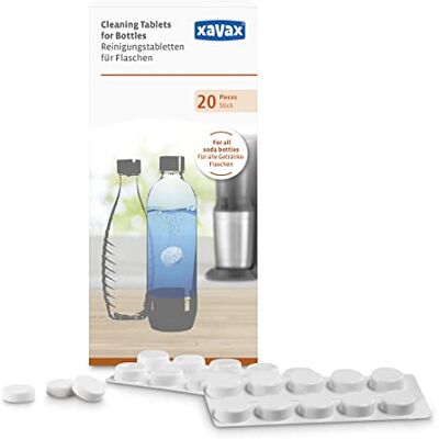 Xavax Flaschenreiniger (Reinigungstabletten für Trinkflaschen aus Glas, Aluminium, Edelstahl, Kunststoff, chlorfrei, phosphatfrei, für Flaschen aller Sprudelsysteme, z.B. Sodastream) 20 Stück Xavax Flaschenreiniger (Reinigungstabletten für Trinkflaschen aus Glas, Aluminium, Edelstahl, Kunststoff, chlorfrei, phosphatfrei, für Flaschen aller Sprudelsysteme, z.B. Sodastream) 20 Stück