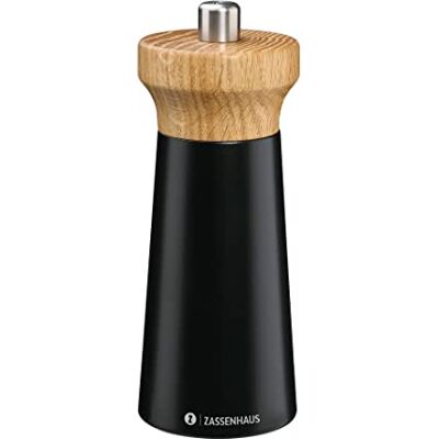Zassenhaus Pfeffermühle WESTERLAND 14 cm, Keramikmahlwerk, Buchenholz Gewürzmühle, Eichenholz-Mühlenkopf, stufenlos einstellbar, für Pfeffer und Kräuter. Zassenhaus Pfeffermühle WESTERLAND 14 cm, Keramikmahlwerk, Buchenholz Gewürzmühle, Eichenholz-Mühlenkopf, stufenlos einstellbar, für Pfeffer und Kräuter.