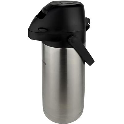 Pioneer 1,9 l Edelstahl-Hebel-Thermoskanne, auslaufsichere Flasche für heiße und kalte Getränke, einfacher Pump-Getränkespender für Veranstaltungen mit Kaffee-Etikett Pioneer 1,9 l Edelstahl-Hebel-Thermoskanne, auslaufsichere Flasche für heiße und kalte Getränke, einfacher Pump-Getränkespender für Veranstaltungen mit Kaffee-Etikett
