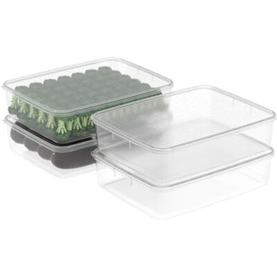 Cetomo 5L*4 Gefrierbehälter, Frischhaltedose, Vorratsdosen mit Deckel, Behälter Gefrierschrank fur Kühlschrank, Gefriergeeignet, Mikrowellengeeignet, BPA-freier Kunststoff, Klar, 5L-4er Set Cetomo 5L*4 Gefrierbehälter, Frischhaltedose, Vorratsdosen mit Deckel, Behälter Gefrierschrank fur Kühlschrank, Gefriergeeignet, Mikrowellengeeignet, BPA-freier Kunststoff, Klar, 5L-4er Set