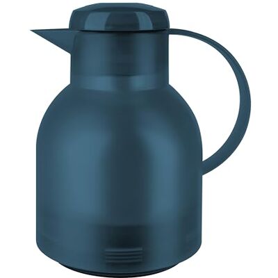 Emsa Samba Isolierkanne, 1 Liter Fassungsvermögen, Quick Press Verschluss, 100% dicht, 12h heiß und 24h kalt, mit Glaskolben, made in Germany, Transluzent/Ozeanblau, N4015900 Emsa Samba Isolierkanne, 1 Liter Fassungsvermögen, Quick Press Verschluss, 100% dicht, 12h heiß und 24h kalt, mit Glaskolben, made in Germany, Transluzent/Ozeanblau, N4015900