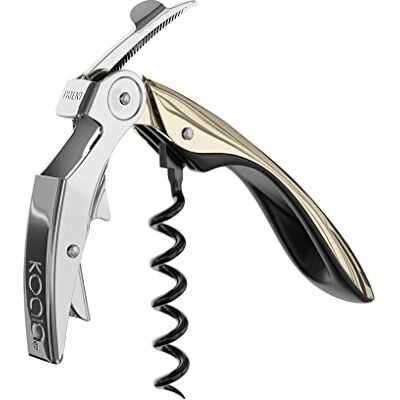 Koala Spain High Tech Korkenzieher, 2-Takt, patentierte automatische Lasche, verchromtes Gold, handpoliert Koala Spain High Tech Korkenzieher, 2-Takt, patentierte automatische Lasche, verchromtes Gold, handpoliert