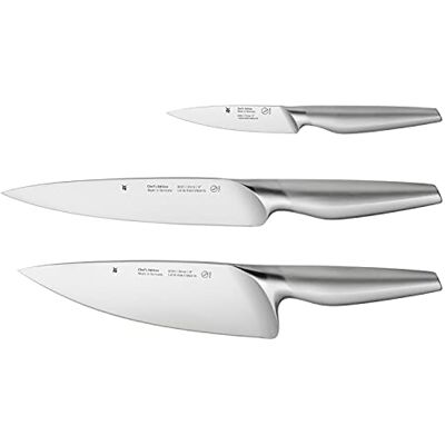 WMF Chef's Edition Messerset 3teilig, Made in Germany, 3 Messer geschmiedet, Küchenmesser, Kochmesser, Fleischmesser, Spickmesser, Performance Cut, Spezialklingenstahl, Holzbox WMF Chef's Edition Messerset 3teilig, Made in Germany, 3 Messer geschmiedet, Küchenmesser, Kochmesser, Fleischmesser, Spickmesser, Performance Cut, Spezialklingenstahl, Holzbox